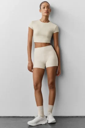 High-Waist Alosoft Carefree 3" - Oatmeal Heather
