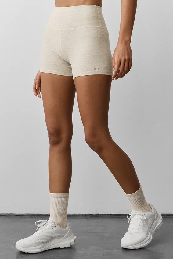 High-Waist Alosoft Carefree 3" - Oatmeal Heather