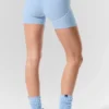 High-Waist Alosoft « Heart Throb » 4” - Bleu coquillage chiné/Blanc