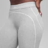 High-Waist Alosoft Heart Throb Legging - Gris chiné athlétique/Blanc