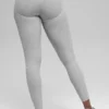 High-Waist Alosoft Heart Throb Legging - Gris chiné athlétique/Blanc
