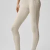 High-Waist Alosoft Heart Throb Legging – Gris chiné avoine/Blanc