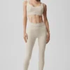 High-Waist Alosoft Heart Throb Legging – Gris chiné avoine/Blanc