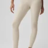 High-Waist Alosoft Heart Throb Legging - Gris chiné/Blanc