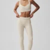 High-Waist Alosoft Heart Throb Legging - Gris chiné/Blanc