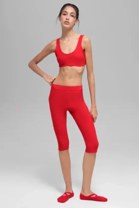 High-Waist Alosoft Iconic 90'S – Rouge vif