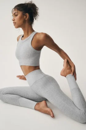 High-Waist Alosoft Lounge Legging - Gris chiné athlétique
