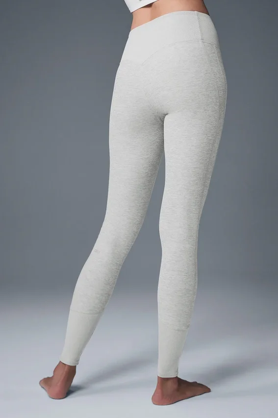 High-Waist Alosoft Lounge Legging - Gris chiné athlétique