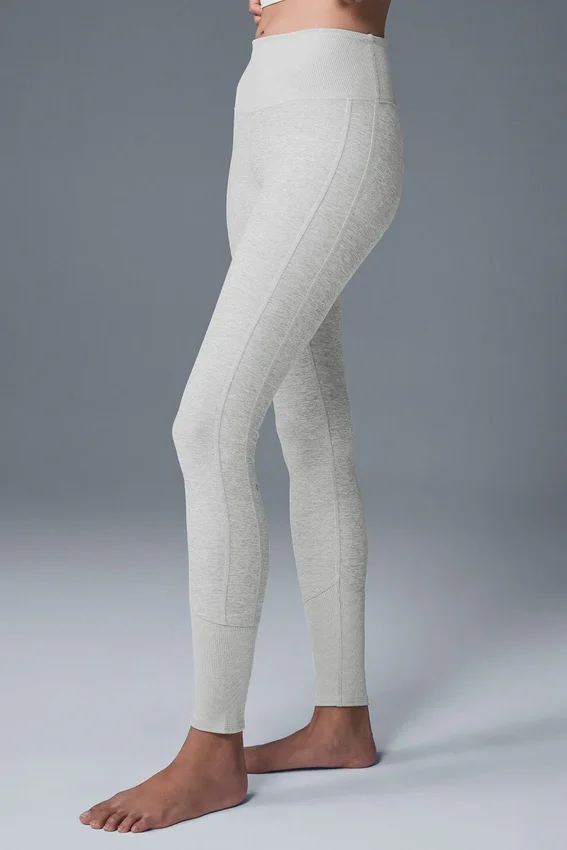 High-Waist Alosoft Lounge Legging - Gris chiné athlétique