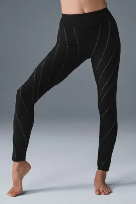 High-Waist Alosoft Sunray Legging - Noir/Blanc