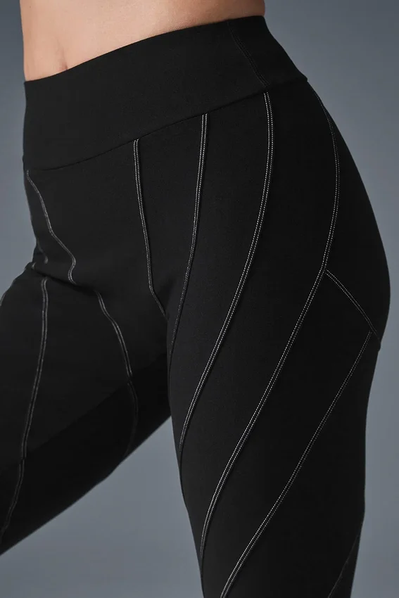 High-Waist Alosoft Sunray Legging - Noir/Blanc