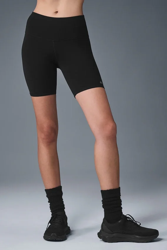 High-Waist Biker Short 7" – Noir