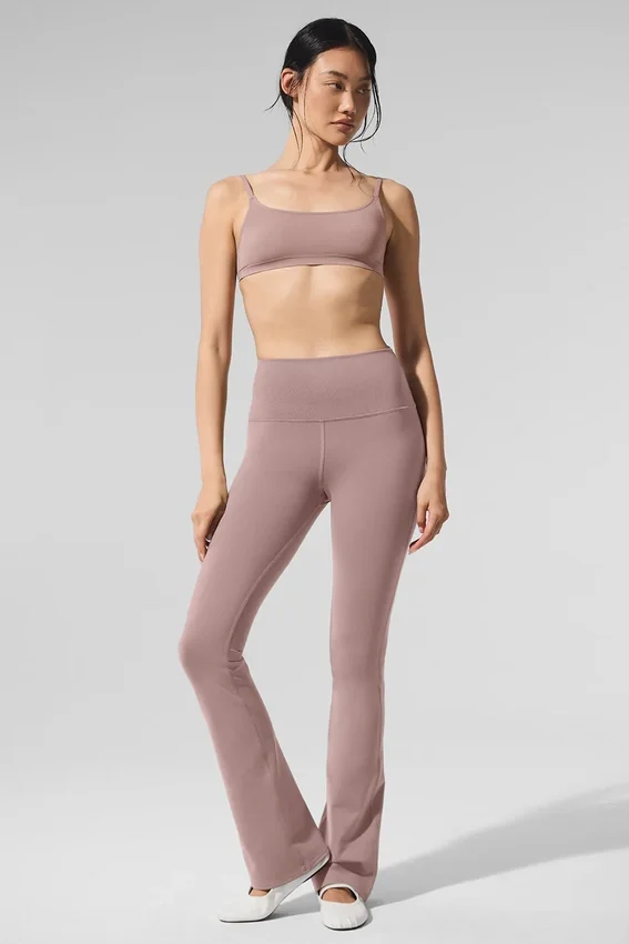 High-Waist Bootcut Legging Airbrush - Taupe