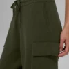 High-Waist Cargo Pant en maille Scholar - Vert olive