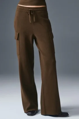 High-Waist Cargo Pant Scholar Knit - Espresso