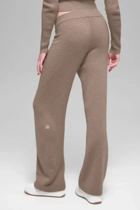 High-Waist Cashmere New Class Wide Leg Pant – Chai Latte