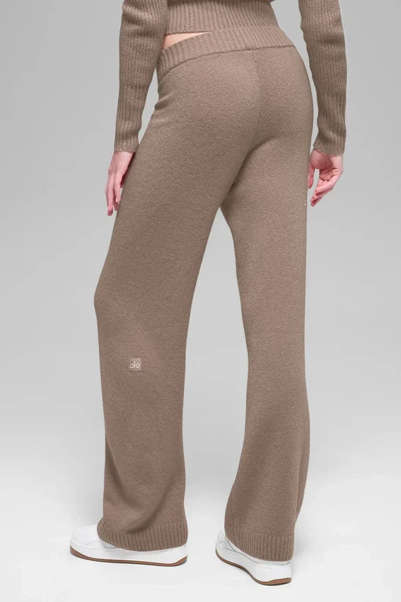 High-Waist Cashmere New Class Wide Leg Pant – Chai Latte