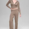 High-Waist Cashmere New Class Wide Leg Pant – Chai Latte