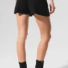 High-Waist Cashmere Plush Waffle Short - Noir