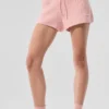 High-Waist Cashmere Plush Waffle Short - Rose quartz