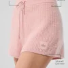 High-Waist Cashmere Plush Waffle Short - Rose quartz