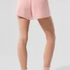 High-Waist Cashmere Plush Waffle Short - Rose quartz