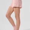High-Waist Cashmere Plush Waffle Short - Rose quartz