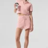 High-Waist Cashmere Plush Waffle Short - Rose quartz