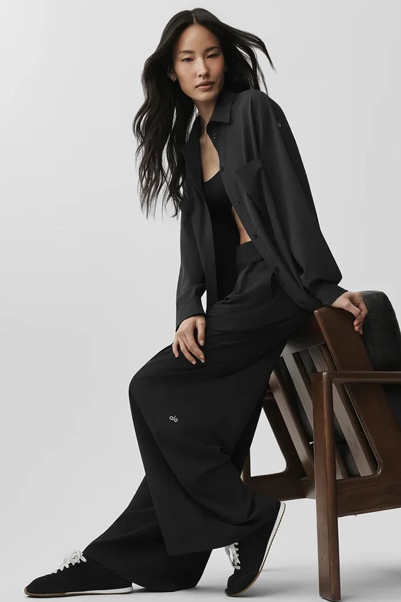 High-Waist Dreamscape Trouser (coupe classique) - Noir