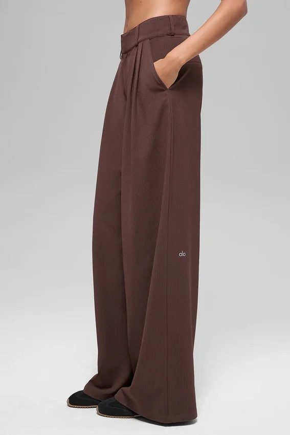 High-Waist Dreamscape Trouser (long) - Brownstone