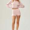 High-Waist Embrace Short en cachemire – Rose givré