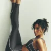 High-Waist Haven Legging d'Airlift - Anthracite/Blanc