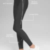 High-Waist Haven Legging d'Airlift - Anthracite/Blanc
