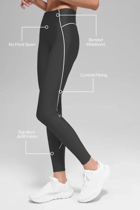 High-Waist Haven Legging d'Airlift - Anthracite/Blanc
