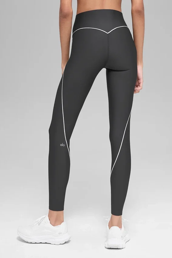 High-Waist Haven Legging d'Airlift - Anthracite/Blanc