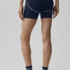 High-Waist Heart Throb Short Airbrush 4" - Bleu marine/Blanc