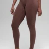High-Waist Legging sans coutures et côtes bicolores – Brownstone Heather