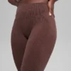High-Waist Legging sans coutures et côtes bicolores – Brownstone Heather