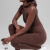 High-Waist Legging sans coutures et côtes bicolores – Brownstone Heather