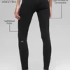 High-Waist Leggings sans coutures et côtes bicolores – Noir