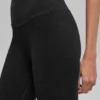 High-Waist Leggings sans coutures et côtes bicolores – Noir