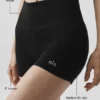 High-Waist Modal Ribbed Short - Black