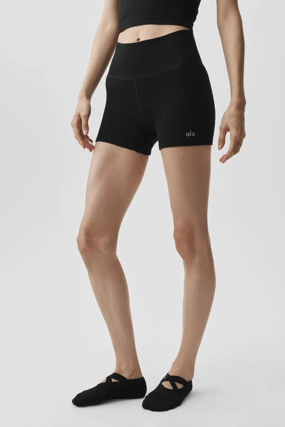 High-Waist Modal Ribbed Short - Black