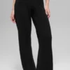 High-Waist New Class Wide Leg Pant en laine et cachemire – Noir