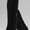 High-Waist New Class Wide Leg Pant en laine et cachemire – Noir