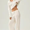 High-Waist Northstar Straight Leg Pant en cachemire – Ivoire