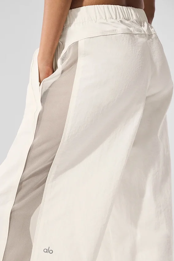 High-Waist Origin Wide Leg Track Pant - Ivoire