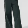 High-Waist Origin Wide Leg Track Pant - Vert anthracite