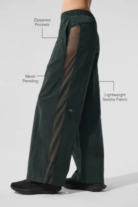 High-Waist Origin Wide Leg Track Pant – Vert anthracite