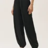 High-Waist Radiance pant en mélange de soie – Noir